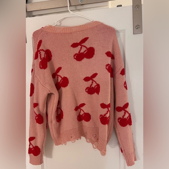 Pink & Red Cherry Sweater - Picture 4 of 4